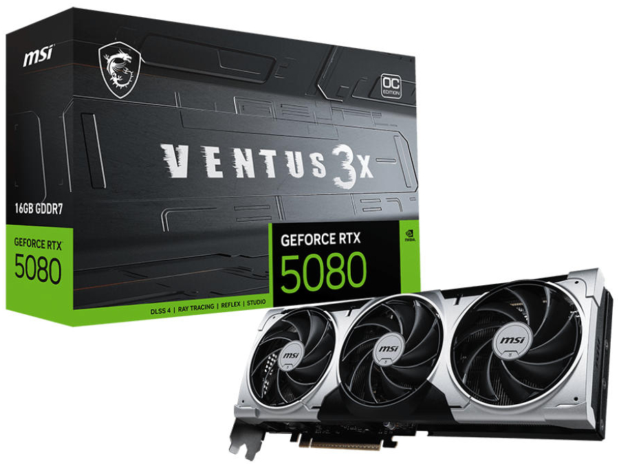 Відеокарта MSI GeForce RTX 5080 16GB GDDR7 VENTUS 3X OC PLUS - Фото 1