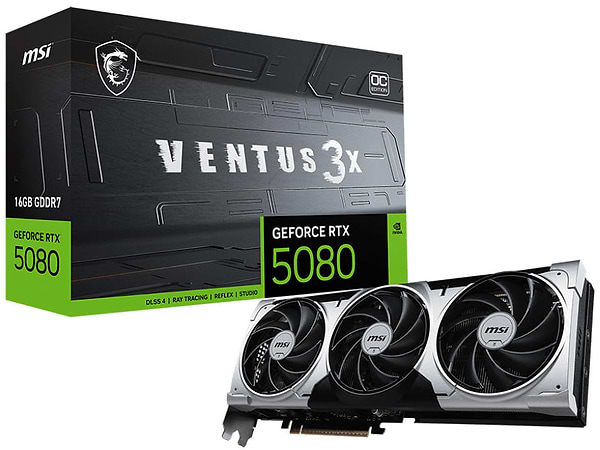 Фото - Видеокарта MSI GeForce RTX 5080 16GB GDDR7 VENTUS 3X OC PLUS Фото - Видеокарта MSI GeForce RTX 5080 16GB GDDR7 VENTUS 3X OC PLUS