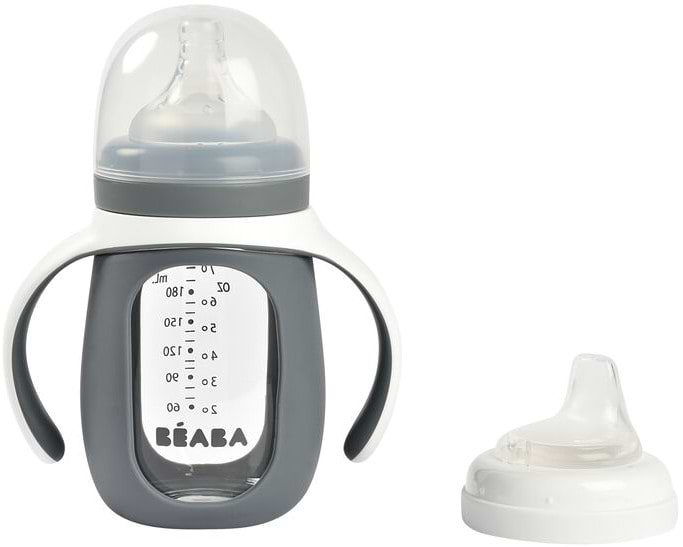 Поильник-непроливайка детский Beaba 2 в 1 210 мл Grey (913538)