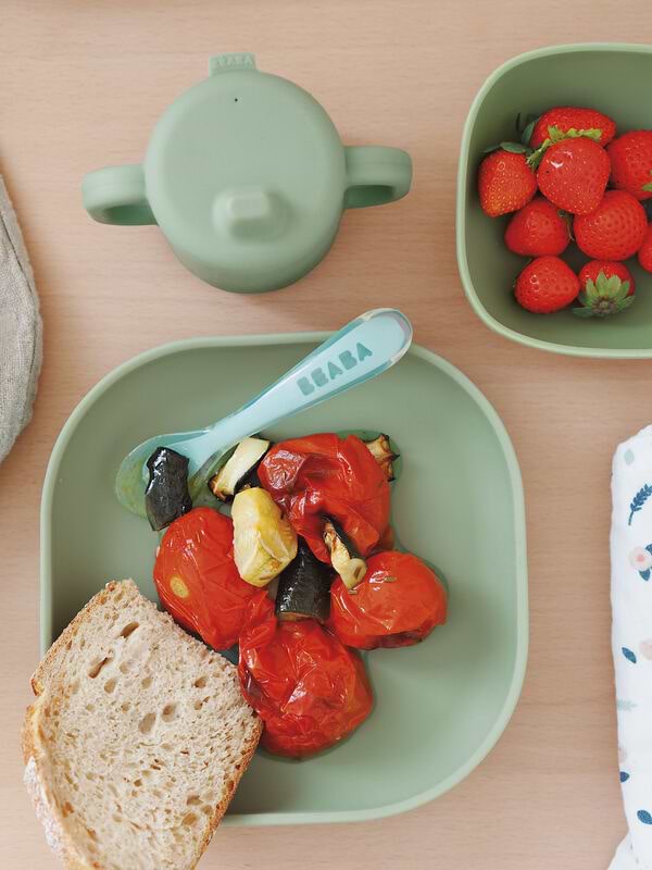 Фото - Тарелка для малыша Beaba cиликоновая тарелка с подставкой-присоской Green (913551)