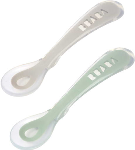 Дитяча ложечка Beaba силіконова 8+ Green/Grey (913554)