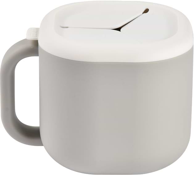 Чашка-непроливайка детская Beaba  силиконовая для снеков и напитков Pick 'n' Snack Gray (913565)