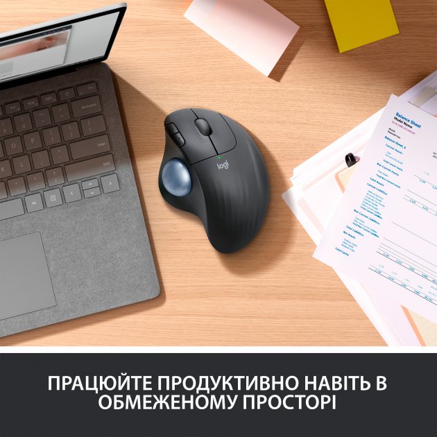Фото - Миша бездротова Logitech Ergo M575 Mouse Graphite (910-006221)
