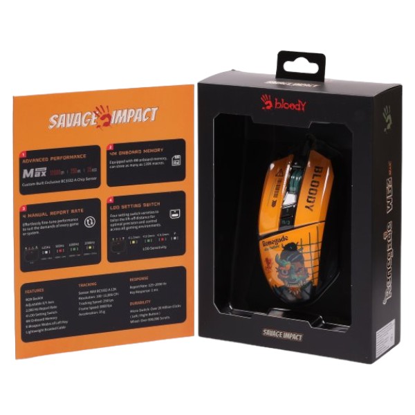 Фото - Мышь проводная игровая Bloody W63 Max (Renegade Sunset)