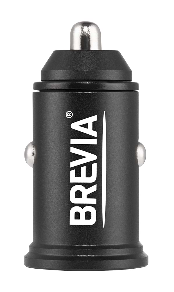 Фото - Автомобильное зарядное устройство Brevia ePower DualMetal 48W 1xUSB-C+1xUSB-A, Black (46248CAB)