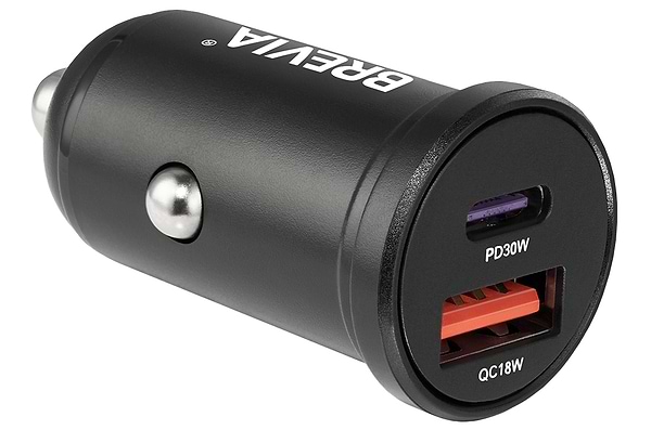 Фото - Автомобільний зарядний пристрій Brevia ePower DualCharge 48W 1xUSB-C+1xUSB-A, Black (46348CAB)