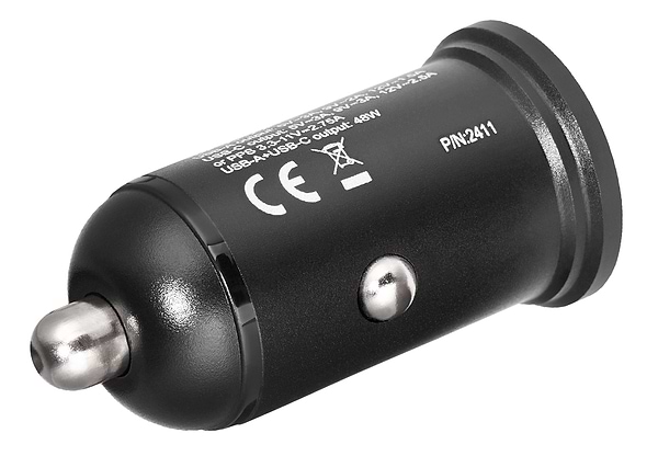 Фото - Автомобільний зарядний пристрій Brevia ePower DualCharge 48W 1xUSB-C+1xUSB-A, Black (46348CAB)