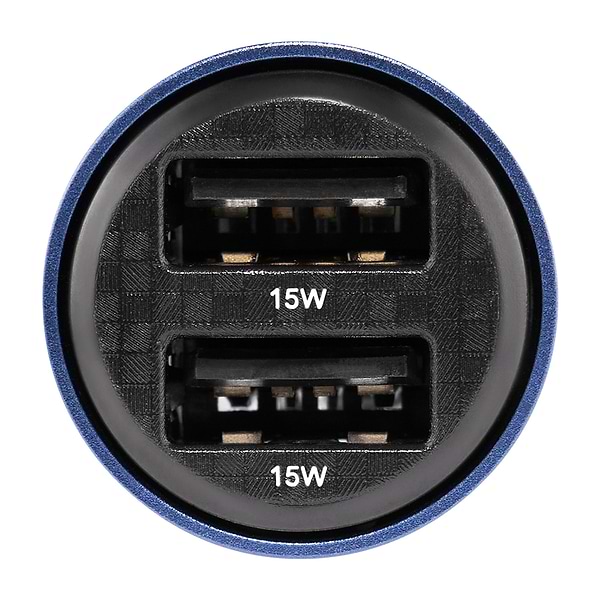 Фото - Автомобільний зарядний пристрій Brevia ePower DualDrive 15W 2xUSB-A, Transparent Blue (46515DUBL)