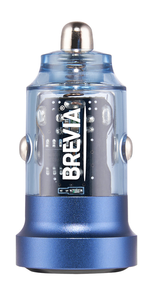 Фото - Автомобільний зарядний пристрій Brevia ePower DualDrive 15W 2xUSB-A, Transparent Blue (46515DUBL)