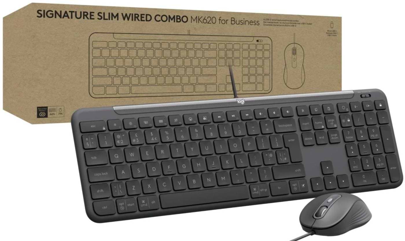 Клавиатура+мышь Logitech Signature Slim MK620 for Business USB-C UA Graphite (920-013349)
