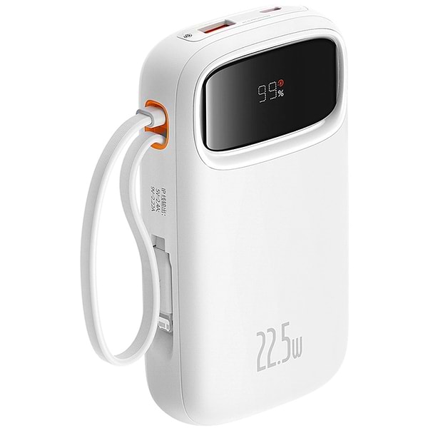 Фото - Батарея мобільна Baseus 20000mAh Qpow2 22.5W PD,QC3.0 USB-A, USB-C In/Out, with built-in USB-C/Lightning cable (P10055002223-00)