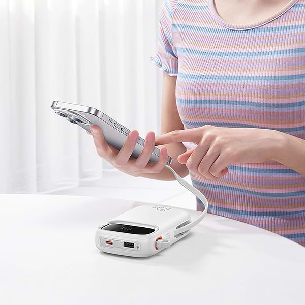 Фото - Батарея мобільна Baseus 20000mAh Qpow2 22.5W PD,QC3.0 USB-A, USB-C In/Out, with built-in USB-C/Lightning cable (P10055002223-00)