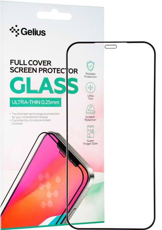 Захисне скло для смартфону Gelius Full Cover Ultra-Thin 0.25mm for iPhone 12 Pro Max Black (92743) - Фото 1