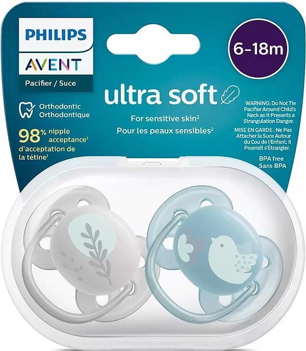 Фото - Ортодонтична пустушка Philips Avent Ultra Soft 6-18 міс (SCF091/15)