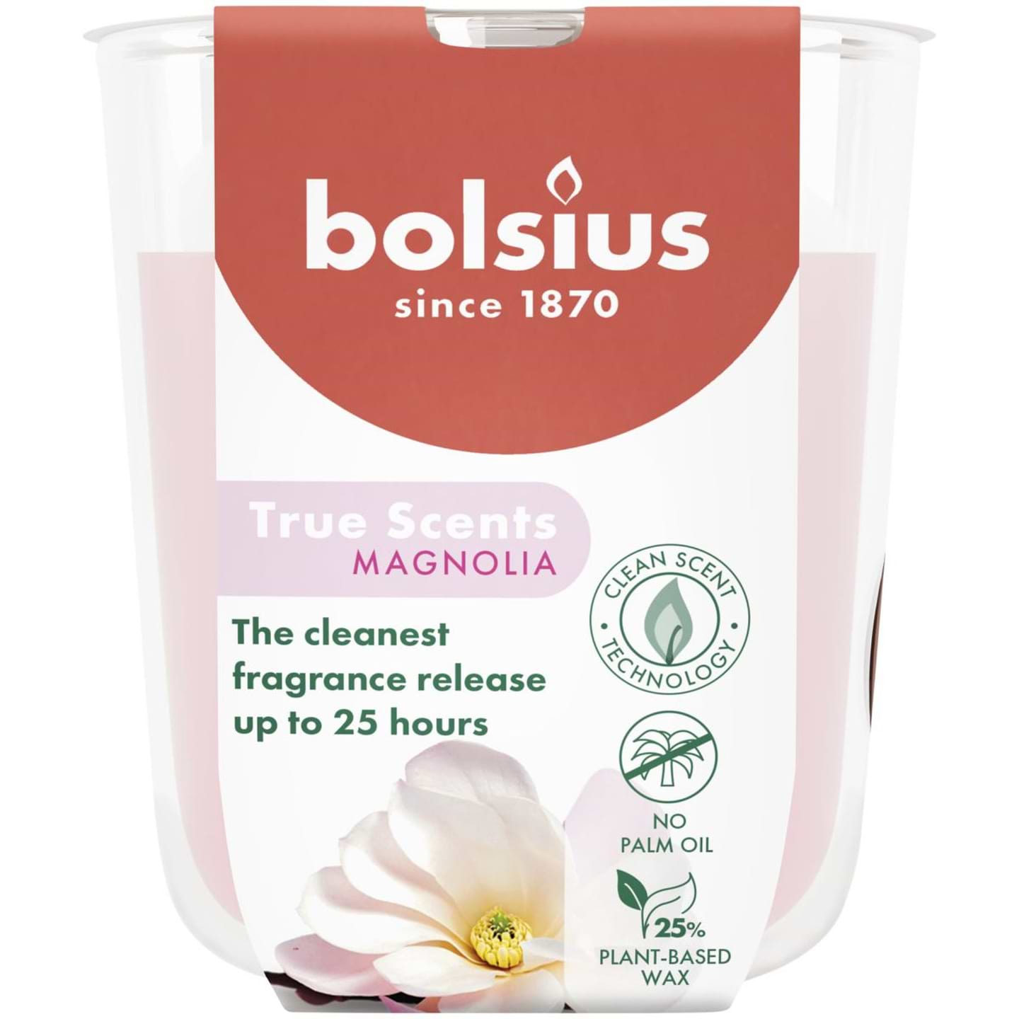 Свічка скло Bolsius TRUE SCENTS 80/73 Магнолія (930304)