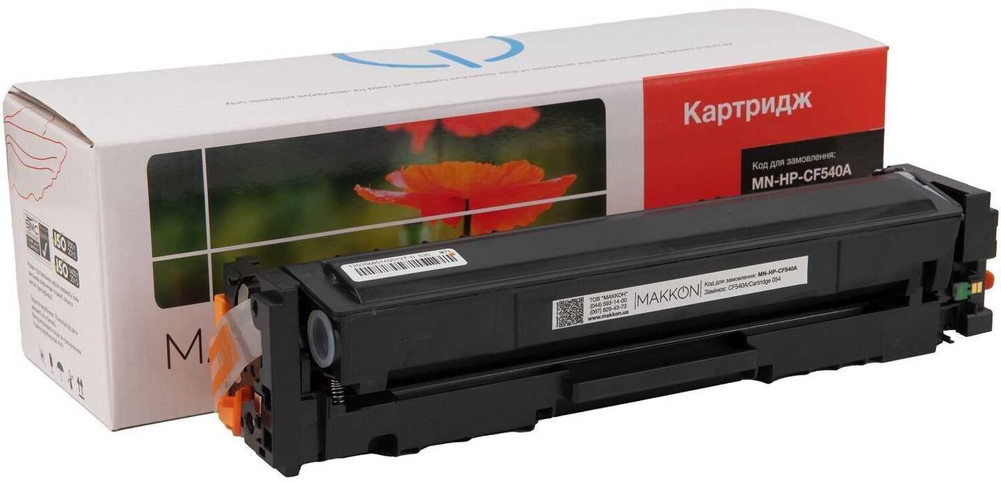 Картридж-тонер Makkon совместимый аналог HP CF540A (203A), Canon 054 black (MN-HP-CF540A)