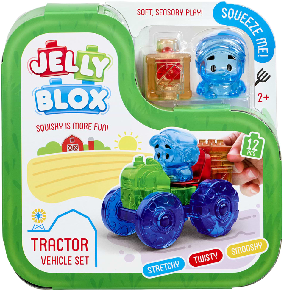 М'який конструктор для малюків Jelly Blox сенсорний БАРВИСТИЙ ТРАКТОР (932945)