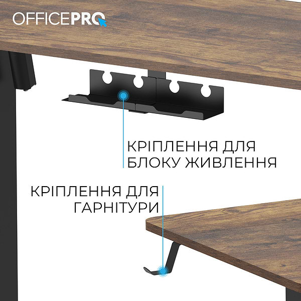 Фото - Стіл комп'ютерний OfficePro ODE1470DW Dark Wood/Black