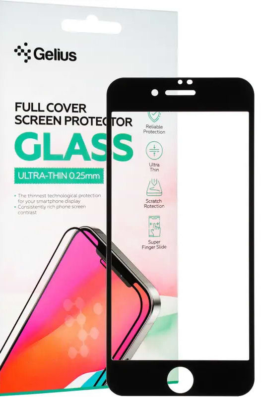 Захисне скло для смартфону Gelius Full Cover Ultra-Thin 0.25mm for iPhone 8 Black (93355)