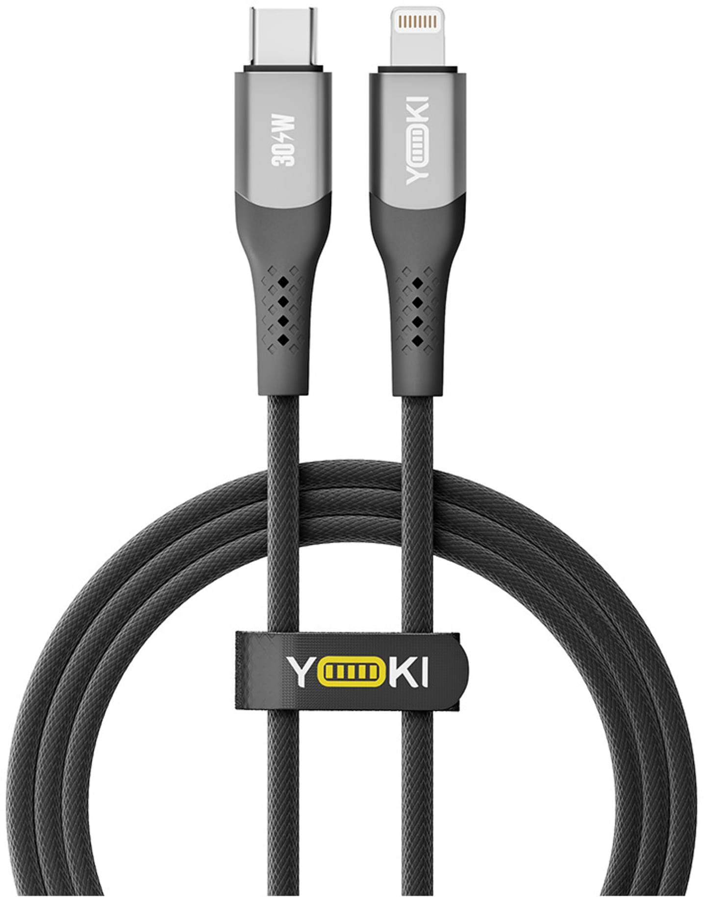 Кабель синхронізації даних YOKI SOLID Type-C to Lightning 30W 1.2m Black (YK-SO15)