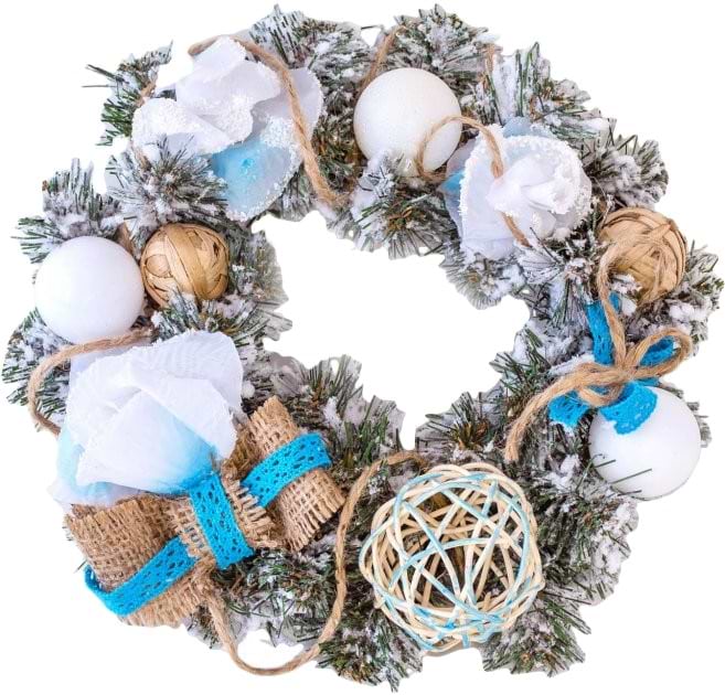 Вінок штучний YES! Fun Біла троянда 15 см (903771) - Фото 1