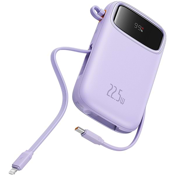 Фото - Батарея мобільна Baseus 20000mAh Qpow2 22.5W PD,QC3.0 USB-A, USB-C In/Out, with built-in USB-C/Lightning cable (P10055002513-00)
