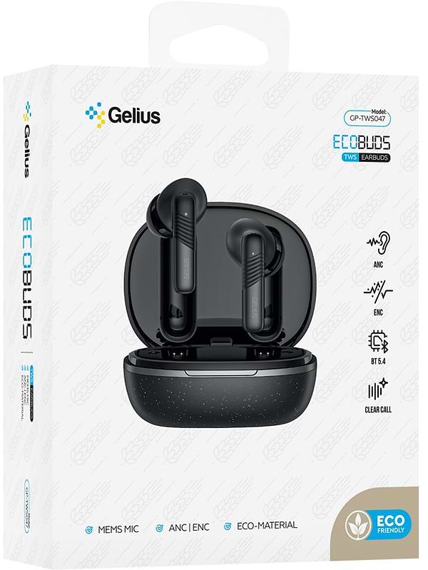Фото - Навушники вкладиші бездротові TWS Gelius EcoBuds GP-TWS047 Black (101288)