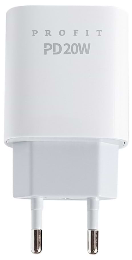 Сетевое зарядное устройство Profit U58 PD QC3.0, 20W USB A+C White (000001843)