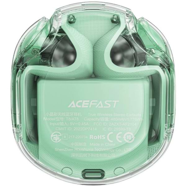Фото - Навушники вкладиші бездротові TWS AceFast T8 mint green (6974316282259)
