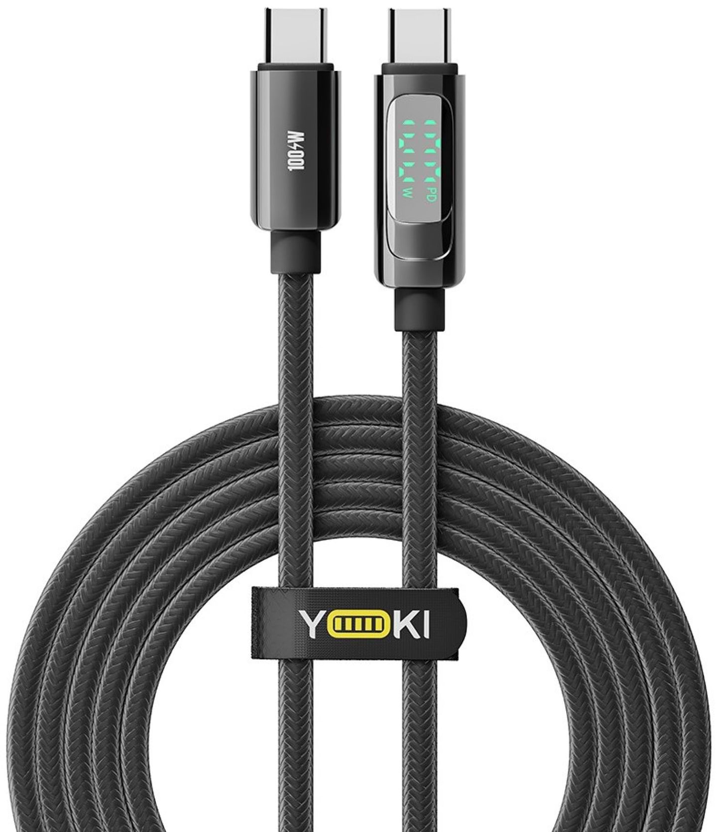 Кабель синхронізації даних YOKI DISPLAY Type-C to Type-C 100W 2m Black (YK-DI88)