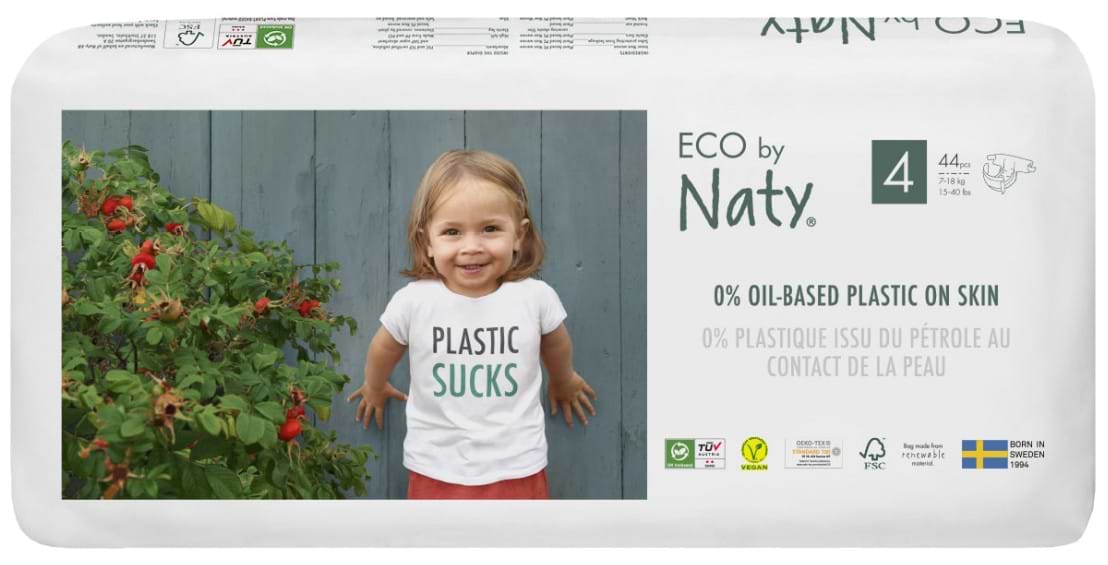 Одноразовые подгузники Eco By Naty Органические Размер 4 (7-18 кг) 44 шт. (178433) - Фото 1