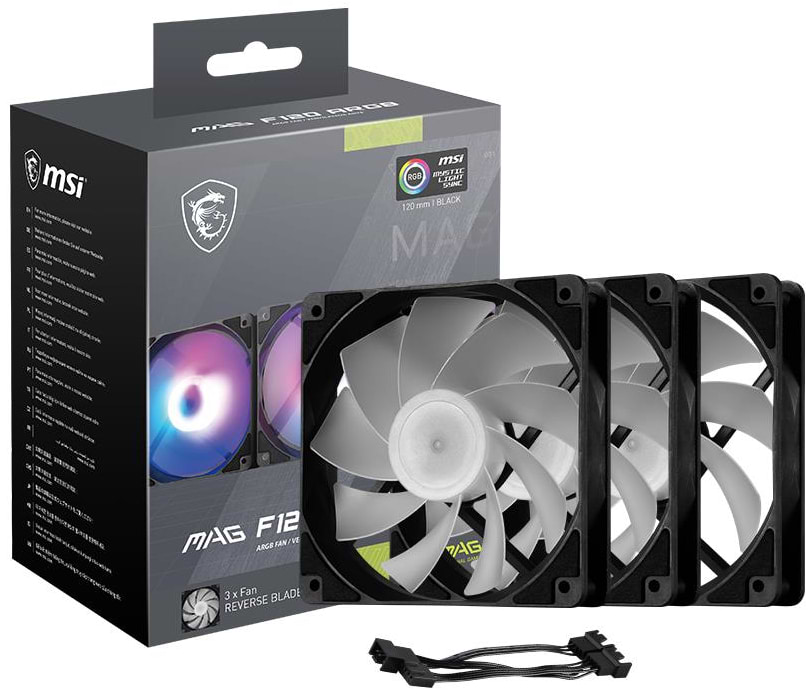 Корпусний вентилятор MSI 3 шт. (MAG F120 ARGB-3RB)