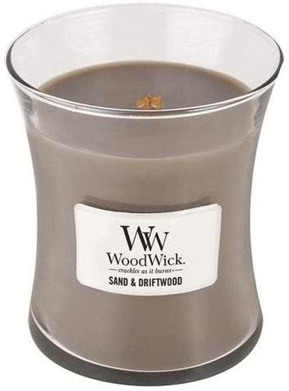 Фото - Свеча стекло Woodwick Medium Sand & Driftwood (Песок и коряга) 275г (92378E)