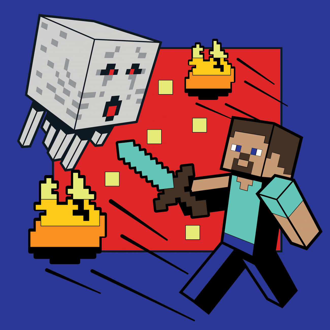 Картина по номерам Santi Майнкрафт. Стив и Гаст 25х25 см (954393)