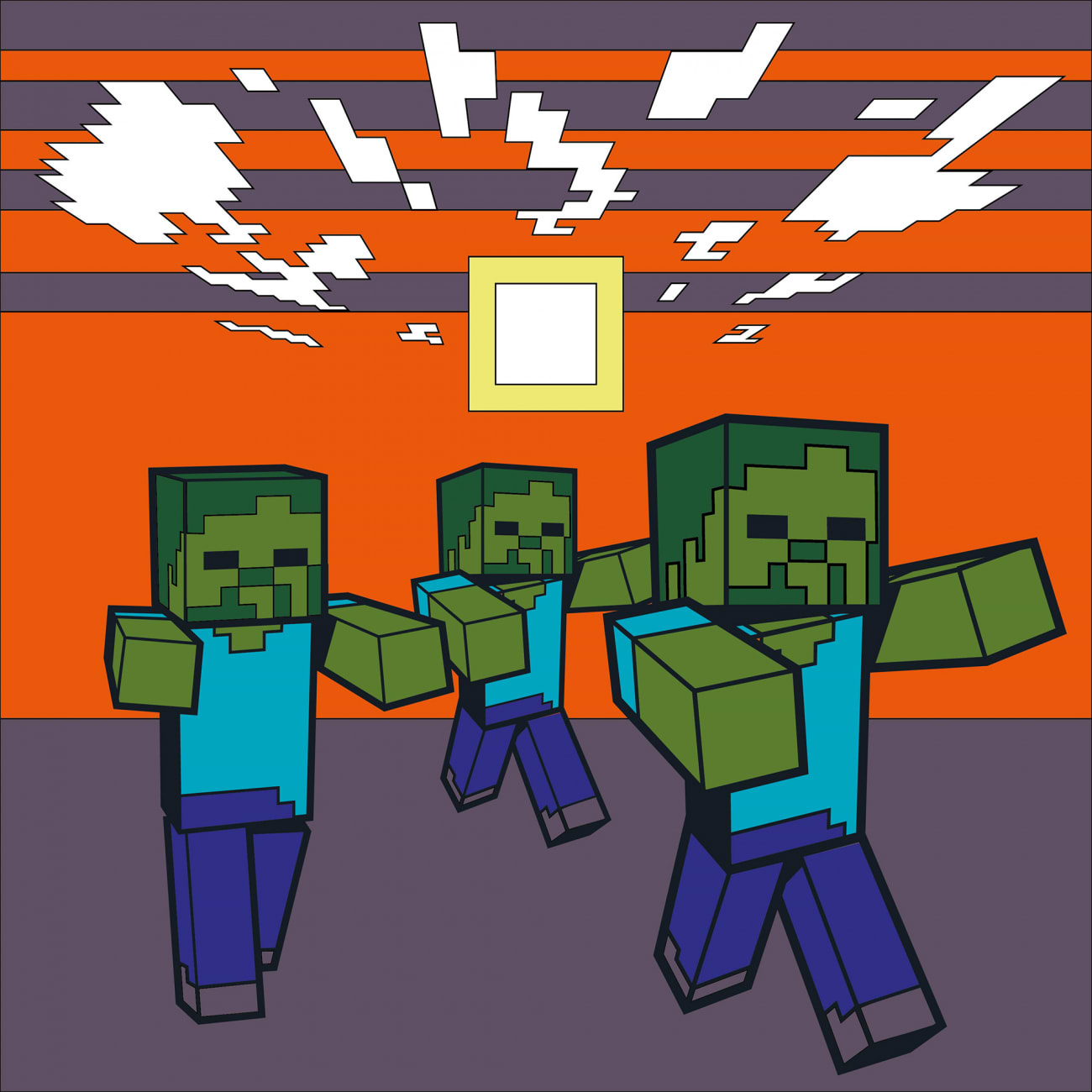 Картина по номерам Santi Майнкрафт. Побег зомби 25х25 см (954401)