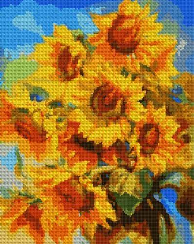 Алмазная живопись Santi Яркие подсолнухи 40x50см на подрамнике (954524)