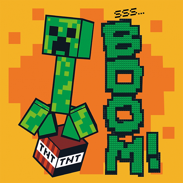 Фото - Картина по номерам Santi "Майнкрафт. Крипер БУУМ!" 25х25 см