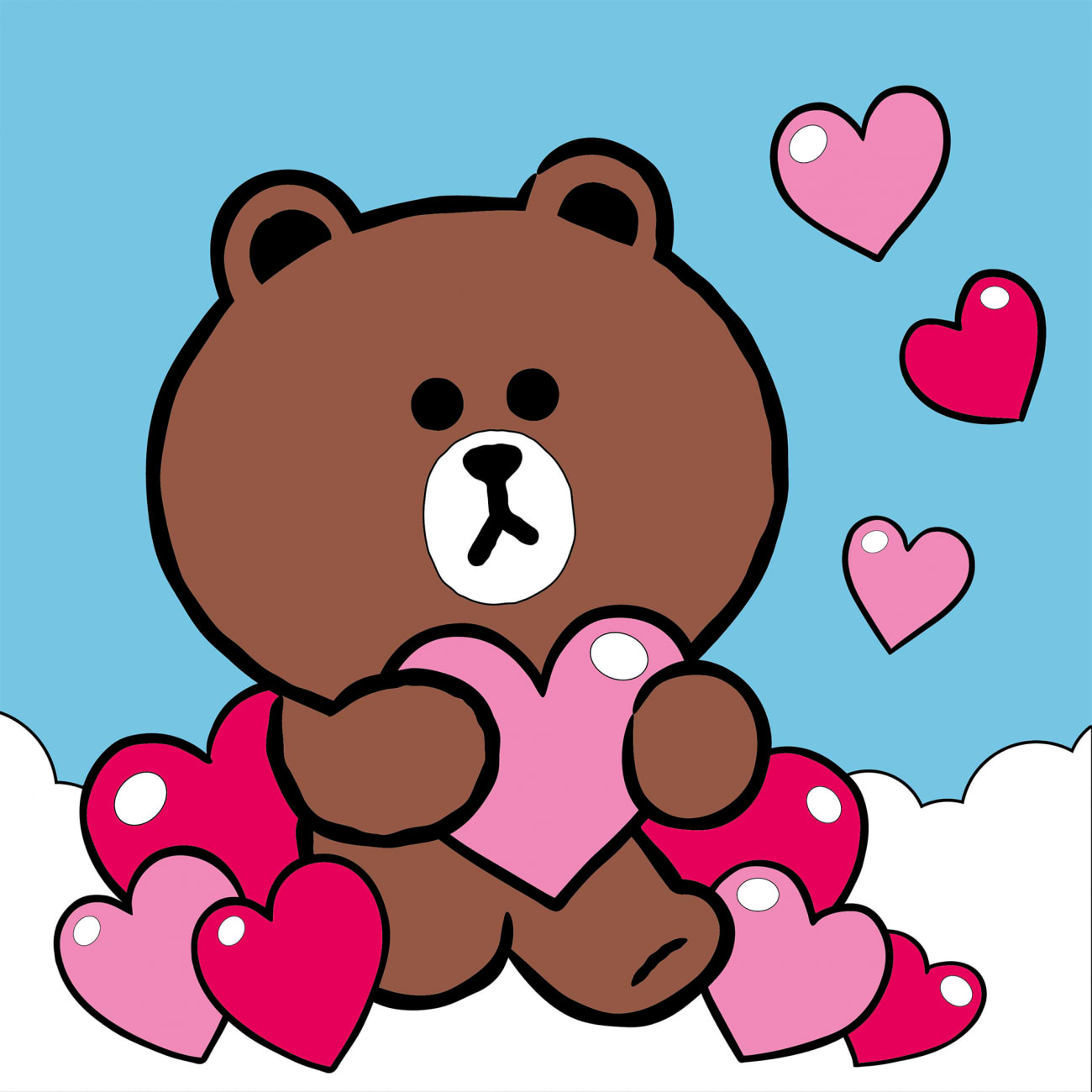 Картина по номерам Santi Лайн Фрэндс. Браун и сердечко 25х25 см (955037)