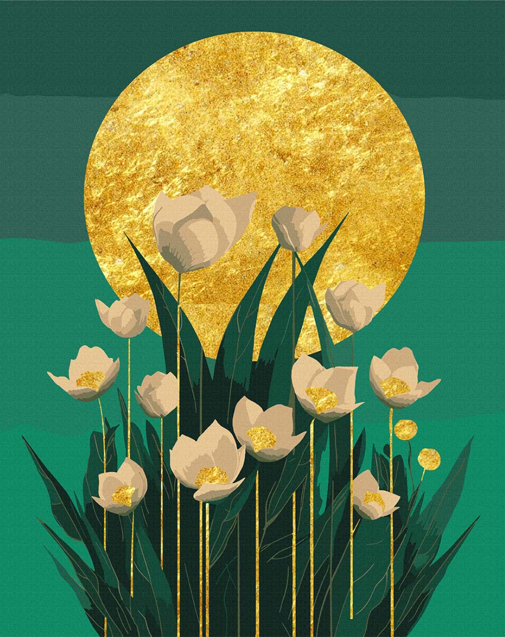 Картина по номерам Santi Цветы в лунном сиянии 40х50 см (955263)