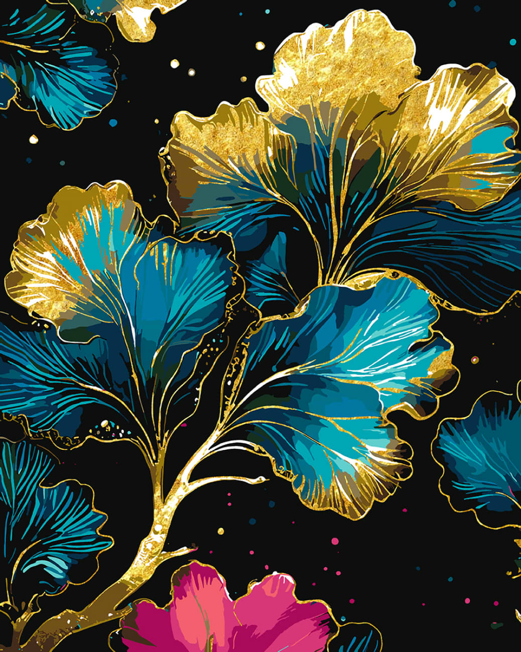 Картина по номерам Santi Золотые лепестки 40х50 см (955284)