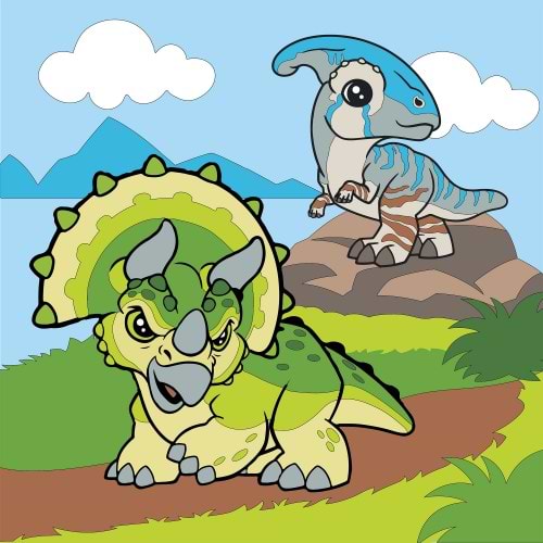 Картина по номерам Santi Jurassic World. Dino friends 25х25 см (955652)
