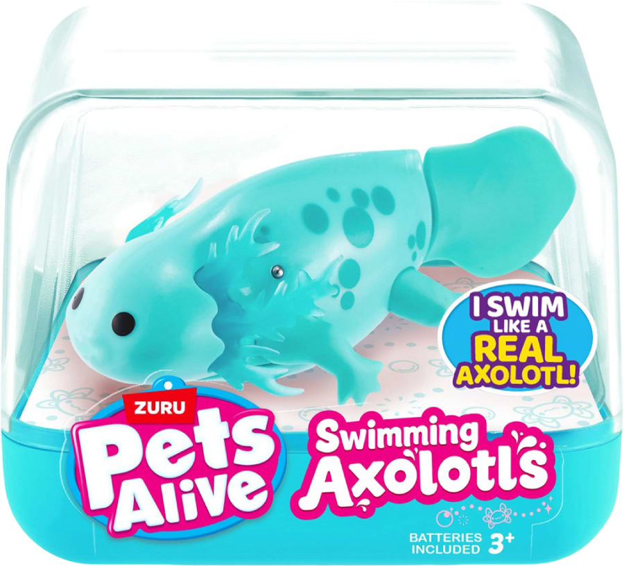 Інтерактивна іграшка гумова Pets & Robo Alive S1 – АКСОЛОТЛЬ (бірюзовий) (9556B) - Фото 1