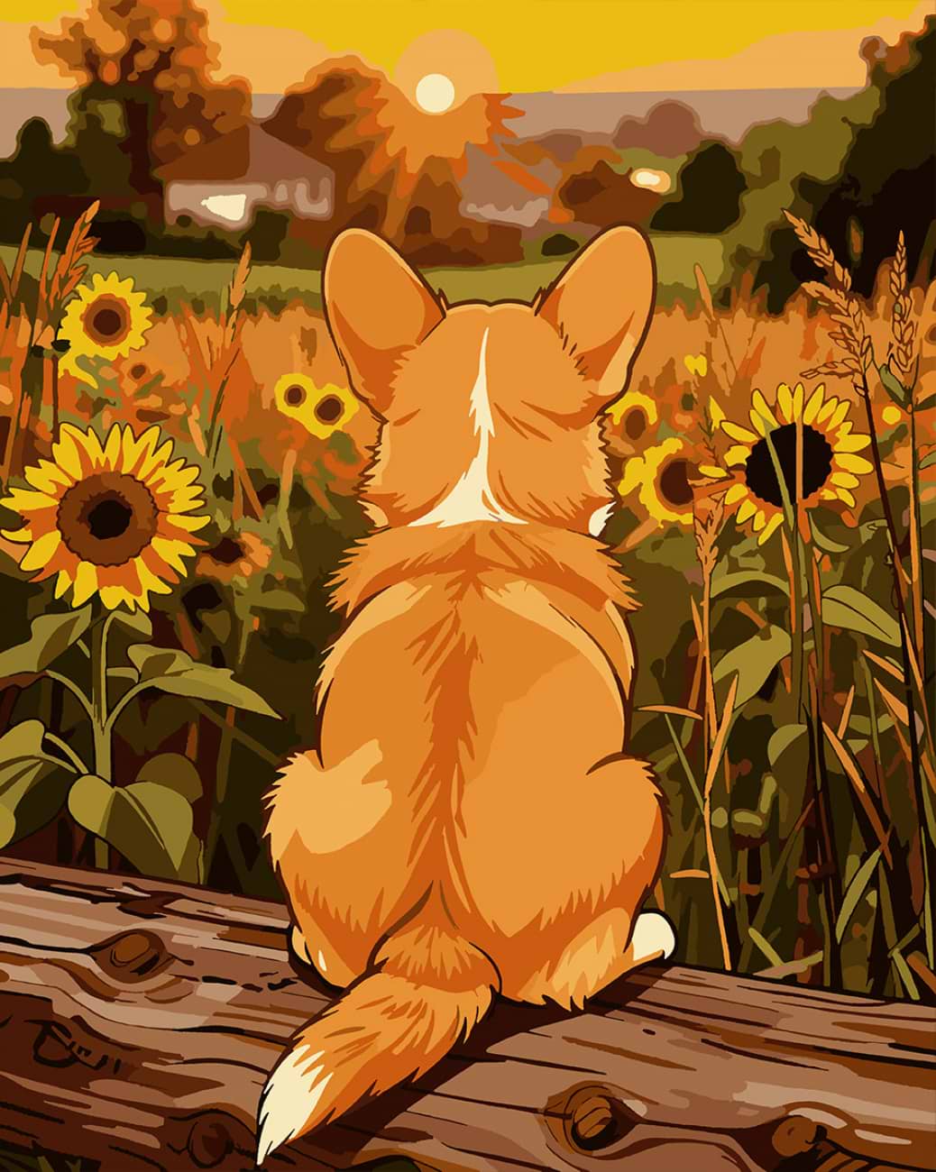 Картина по номерам Santi Щенок корги 40х50 см (955761)