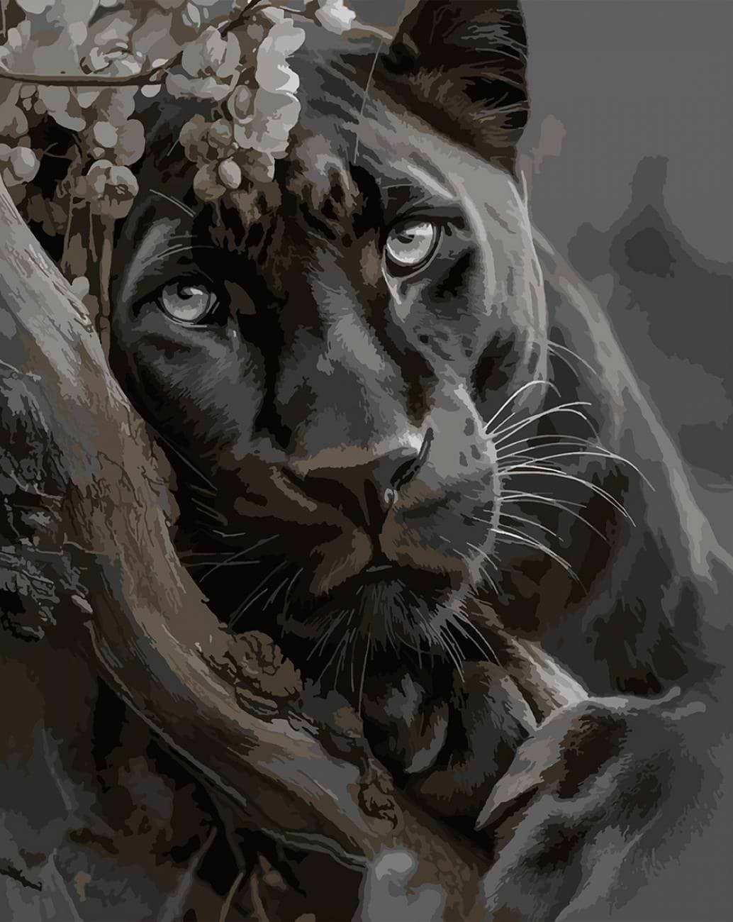 Картина по номерам Santi Черная пантера 40х50 см (955763)