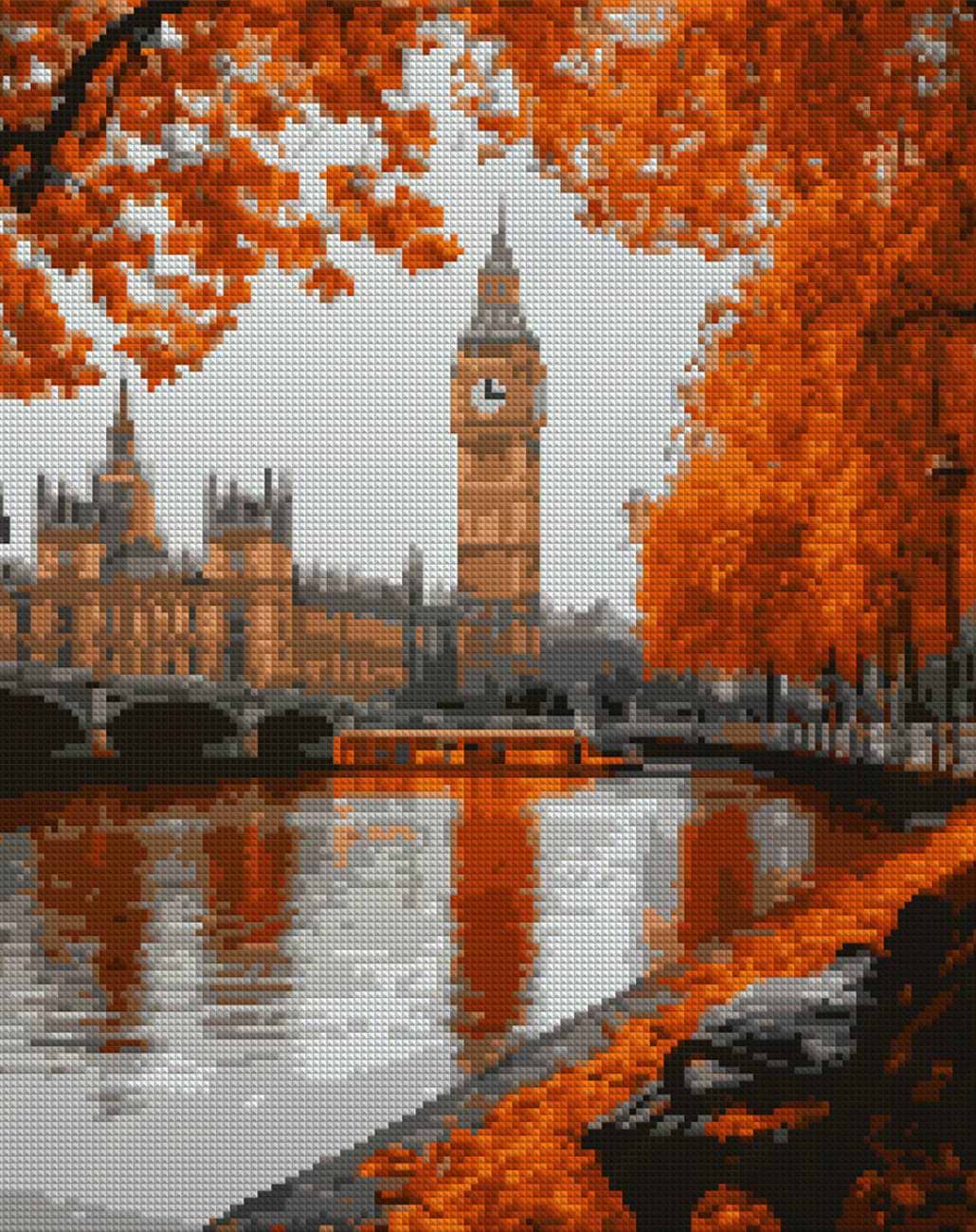 Алмазная живопись Santi Осенний Лондон 40х50 см на подрамнике (956060)