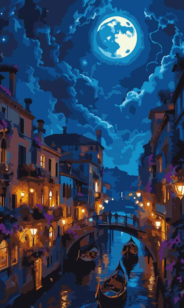 Картина по номерам Santi Очаровательная Венеция 30х50 см LED подсветка (956546)