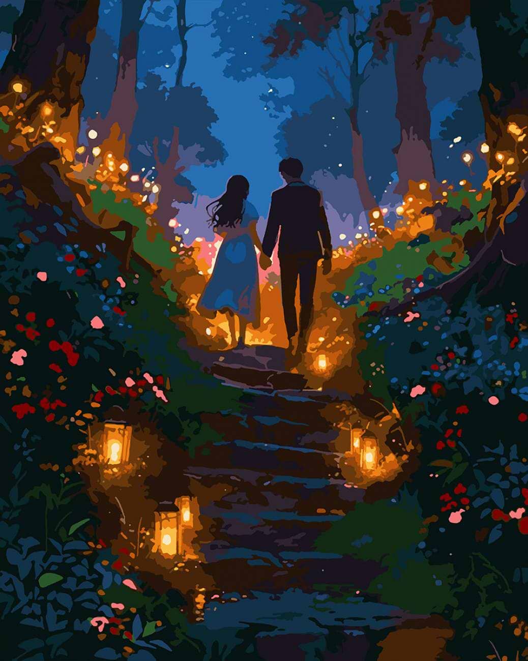 Картина по номерам Santi Романтическая прогулка 40х50 см LED подсветка (956660)