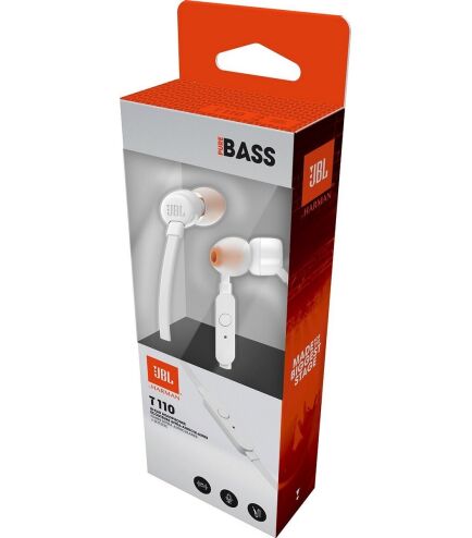 Фото - Навушники вкладиші JBL T110 White (JBLT110WHT)