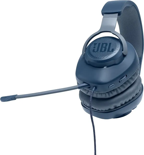 Фото - Гарнітура дротова ігрова JBL Quantum 100 Blue (JBLQUANTUM100BLU)