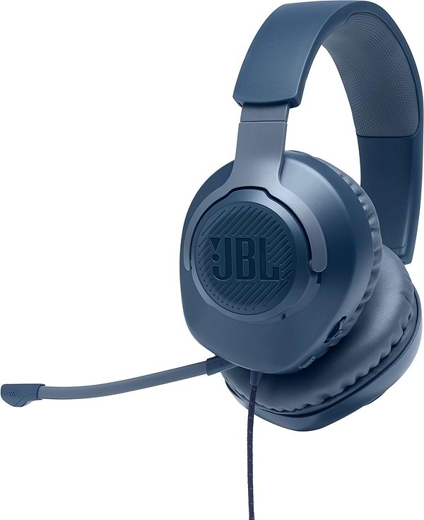 Фото - Гарнітура дротова ігрова JBL Quantum 100 Blue (JBLQUANTUM100BLU)
